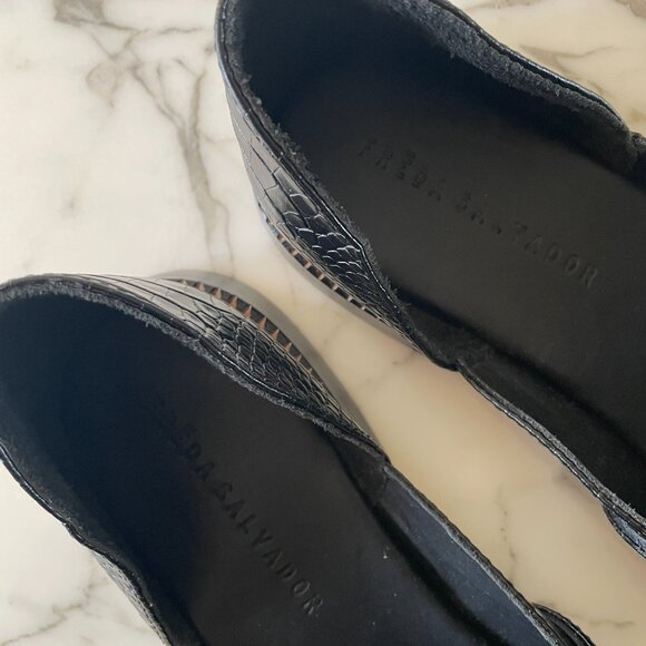 FREDA SALVADOR Tash D'Orsay Moccassin Loafers Black 10 Medium US - Picture 7 of 13